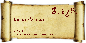 Barna Édua névjegykártya